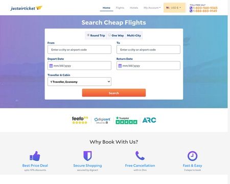 website thubmnail of justairticket