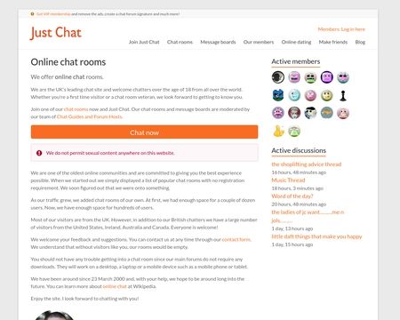 website thubmnail of Just Chat