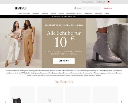 website thubmnail of JustFab Shop