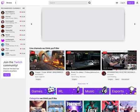website thubmnail of Justin.tv