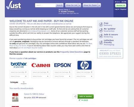 website thubmnail of JustInkAndPaper