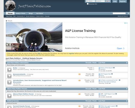 website thubmnail of Just Plain Politics