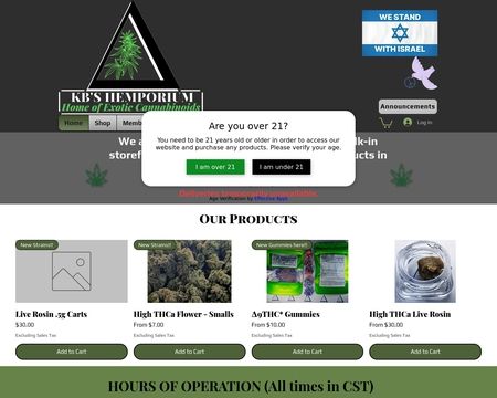 website thubmnail of KB's Hemporium