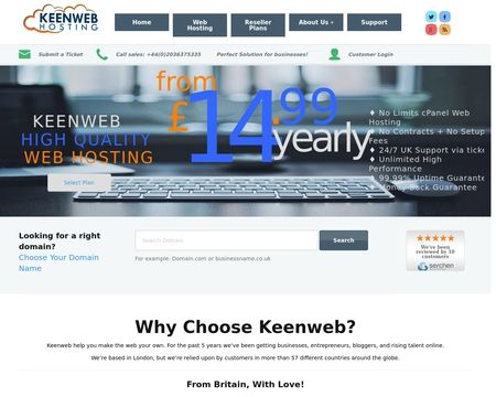 website thubmnail of Keenweb Hosting