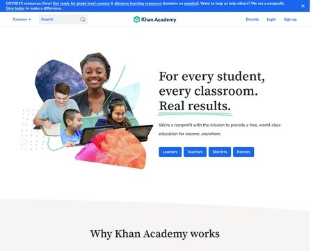 website thubmnail of Khanacademy