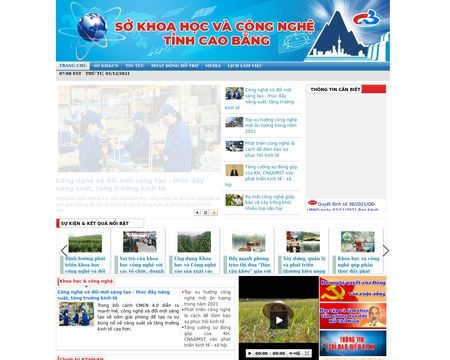 website thubmnail of Khcncaobang.gov.vn