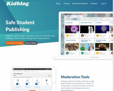website thubmnail of KidBlog