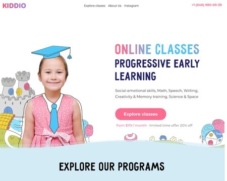 website thubmnail of Kiddio