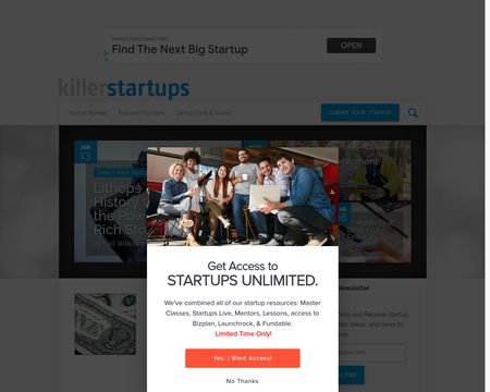 website thubmnail of Killer Startups