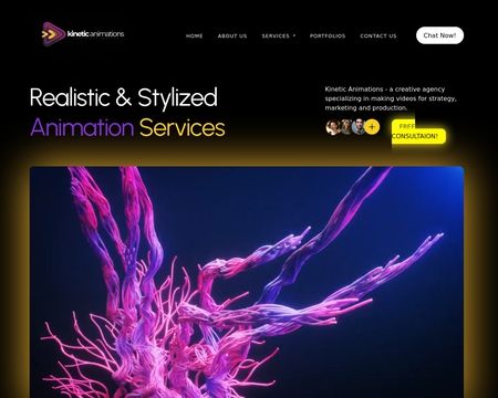 website thubmnail of Kinetic Animations