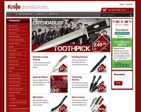 website thubmnail of Knife Warehouse