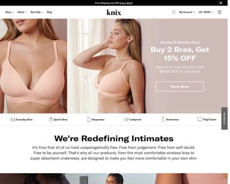 website thubmnail of Knix