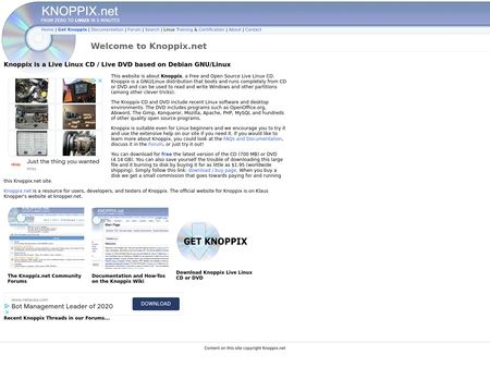 website thubmnail of Knoppix.net