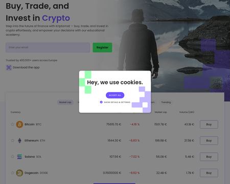 website thubmnail of Kriptomat.io