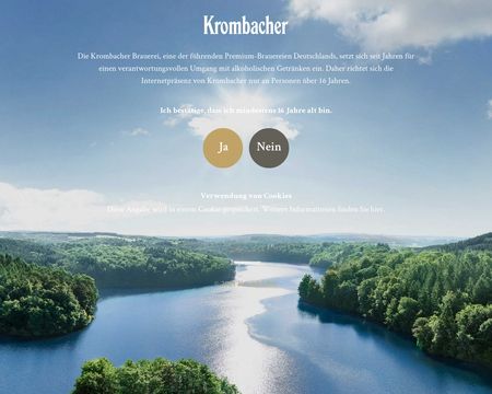 website thubmnail of Krombacher.de