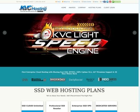 website thubmnail of KVCHosting.net