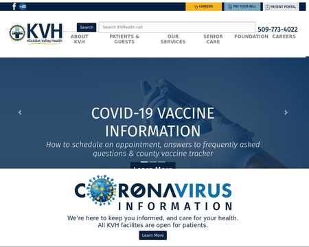 website thubmnail of Klickitat Valley Health