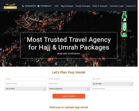 website thubmnail of Labbaikhajjumrah.co.uk
