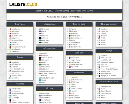 website thubmnail of Laliste.club