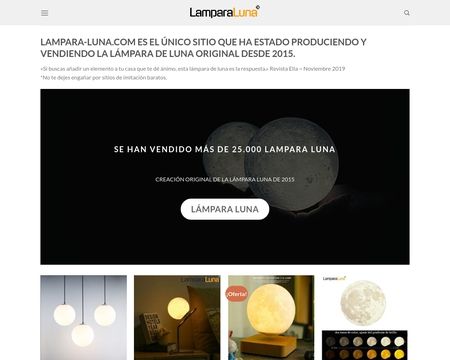 website thubmnail of Lampara Luna