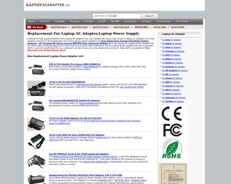 website thubmnail of LaptopBatteryAdapter.ca