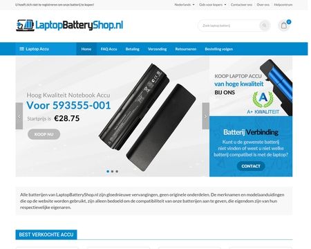 website thubmnail of LaptopBatteryShop.nl