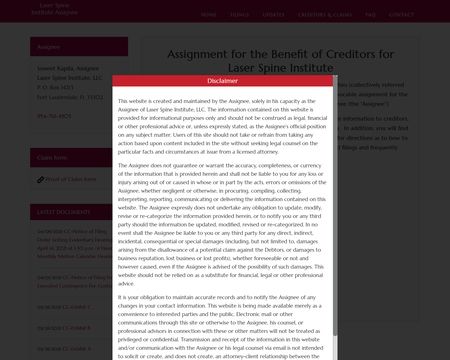 website thubmnail of Laser Spine Institute