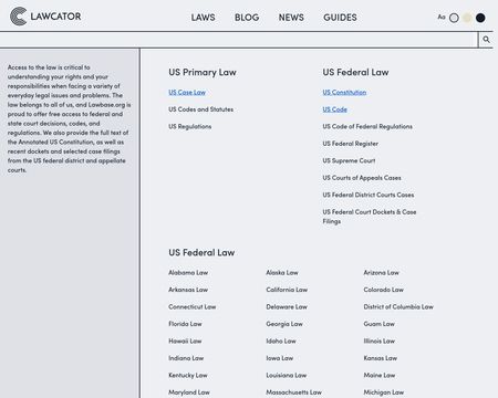 website thubmnail of Lawbase.org