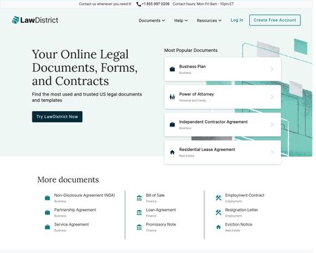 website thubmnail of LawDistrict