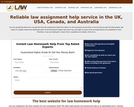 website thubmnail of Law Homework Help
