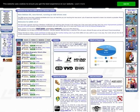 website thubmnail of LaserDisc Database