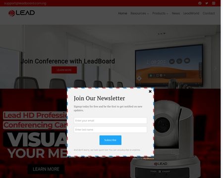 website thubmnail of Leadboard.com.ng