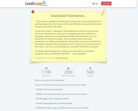 website thubmnail of Leadsleap