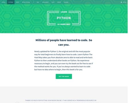 website thubmnail of Learn Python The Hard Way