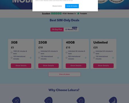 website thubmnail of Lebara.co.uk