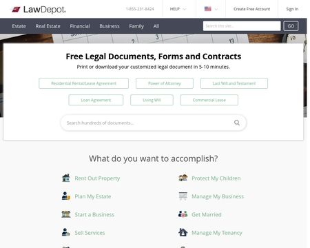 website thubmnail of LegalDepot