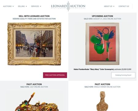 website thubmnail of Leonardauction