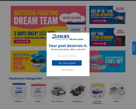 website thubmnail of Leslie's Pool Supplies