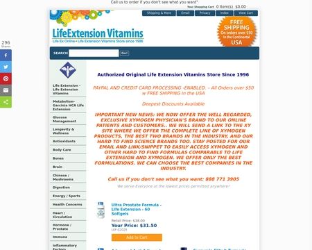 website thubmnail of LifeExtension Vitamins