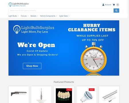 website thubmnail of Light Bulb Surplus