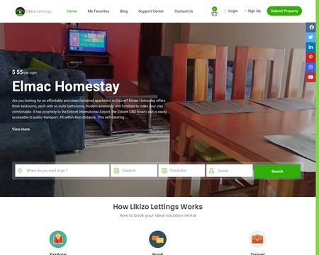 website thubmnail of Likizo Lettings
