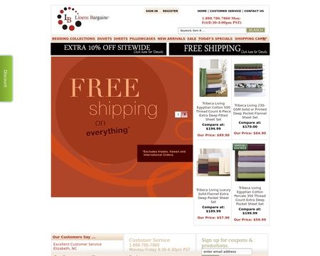 website thubmnail of Linens Bargains