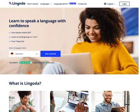 website thubmnail of Lingoda