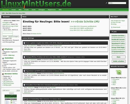 website thubmnail of Linuxmintusers.de