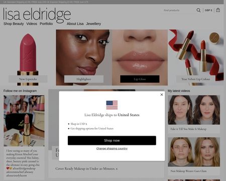 website thubmnail of Lisa Eldridge