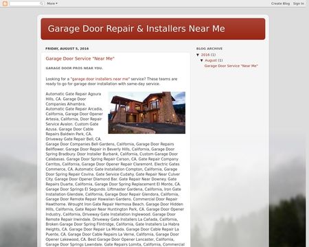 website thubmnail of Garage Door Service "Near Me"