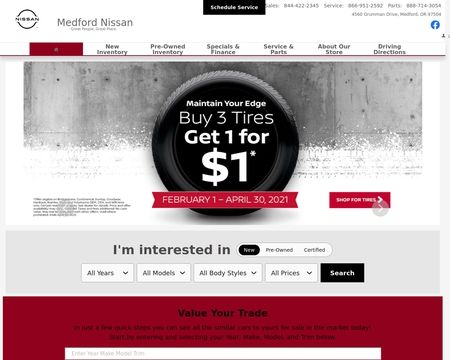 website thubmnail of Lithia Nissan Of Medford