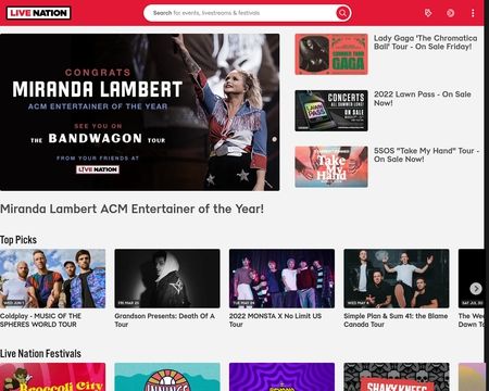 website thubmnail of LiveNation
