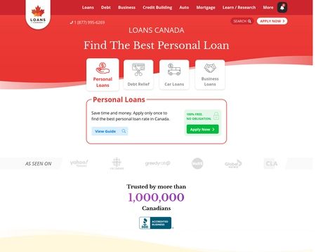 website thubmnail of Loans Canada