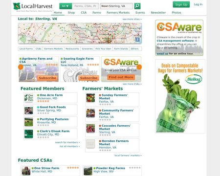 website thubmnail of Local Harvest